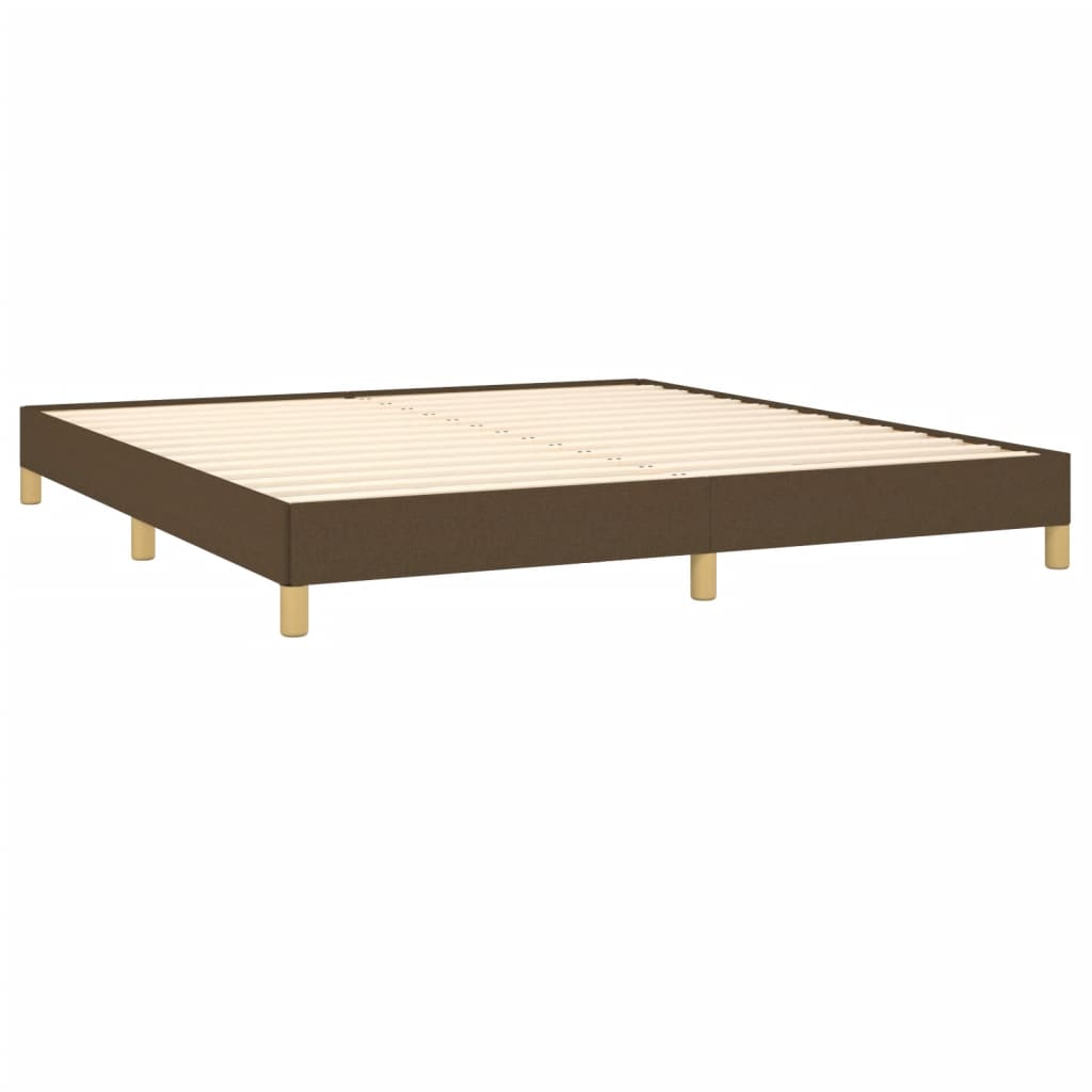 Cadre de lit sans matelas marron foncé 180x200 cm tissu - XIOS