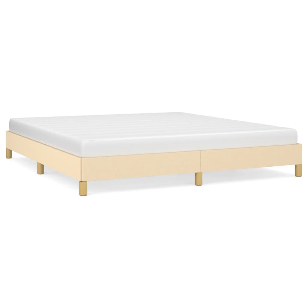 Cadre de lit sans matelas crème 180x200 cm tissu - XIOS