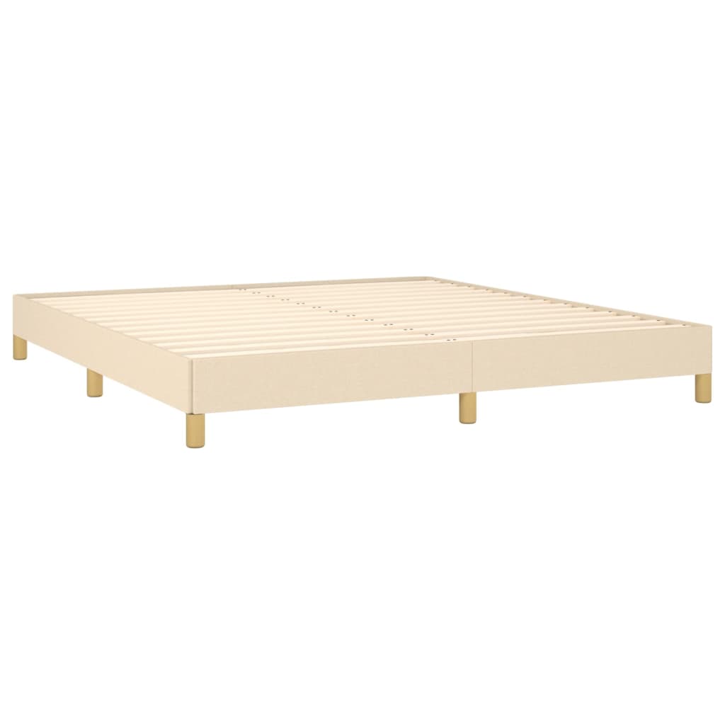 Cadre de lit sans matelas crème 180x200 cm tissu - XIOS