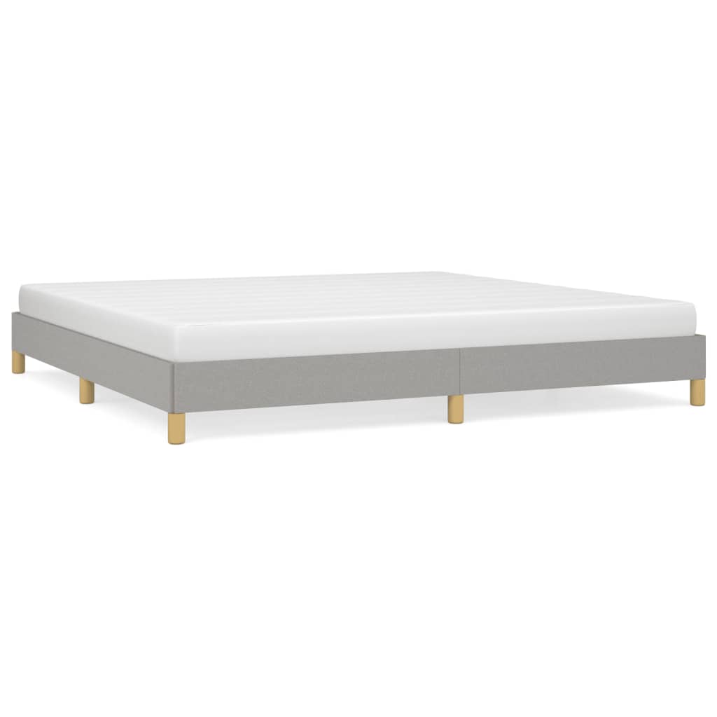 Cadre de lit sans matelas gris clair 200x200 cm tissu - XIOS