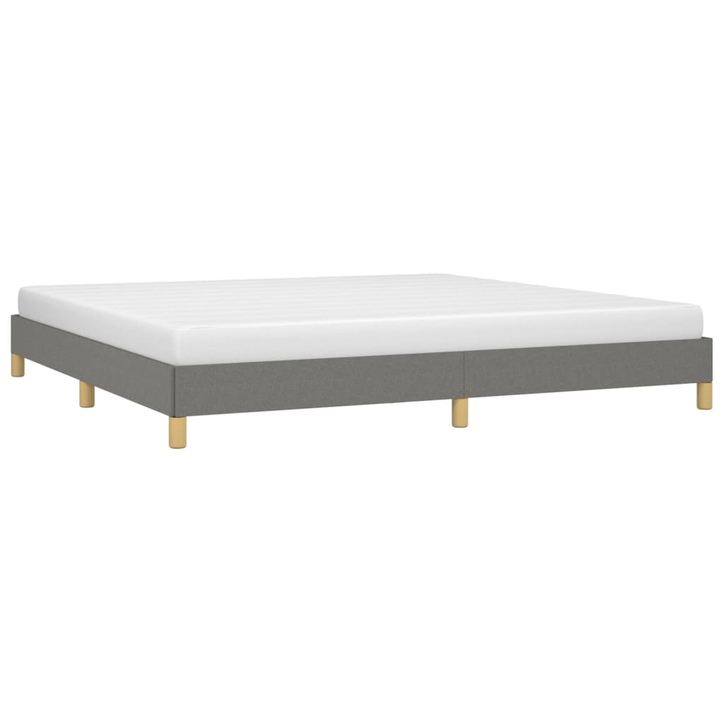 Cadre de lit sans matelas gris foncé 200x200 cm tissu - XIOS