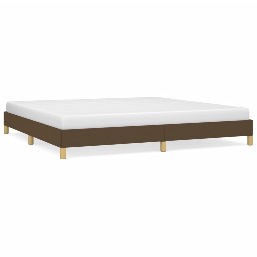 Cadre de lit sans matelas marron foncé 200x200 cm tissu - XIOS