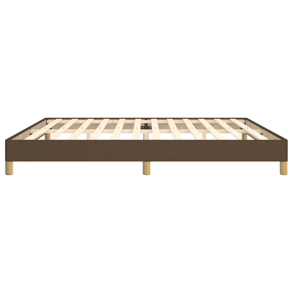 Cadre de lit sans matelas marron foncé 200x200 cm tissu - XIOS