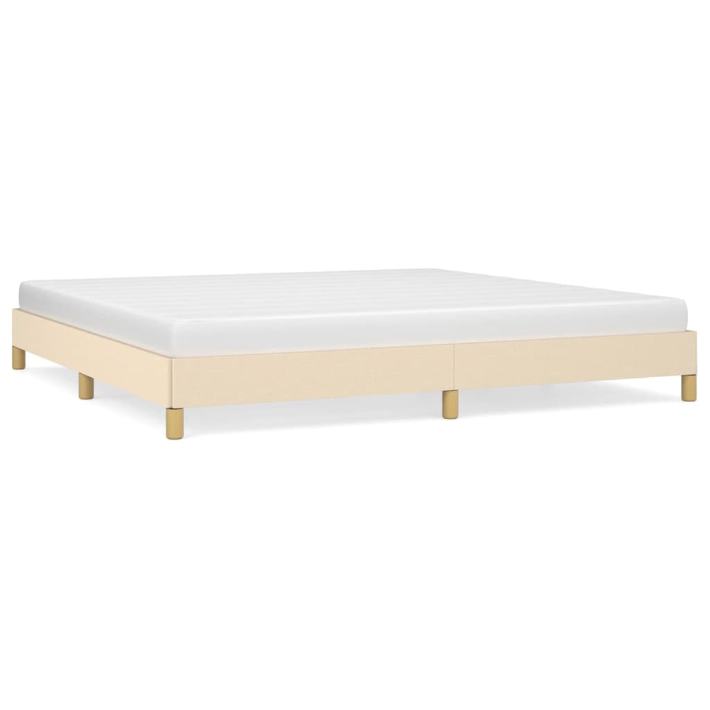 Cadre de lit sans matelas crème 200x200 cm tissu - XIOS