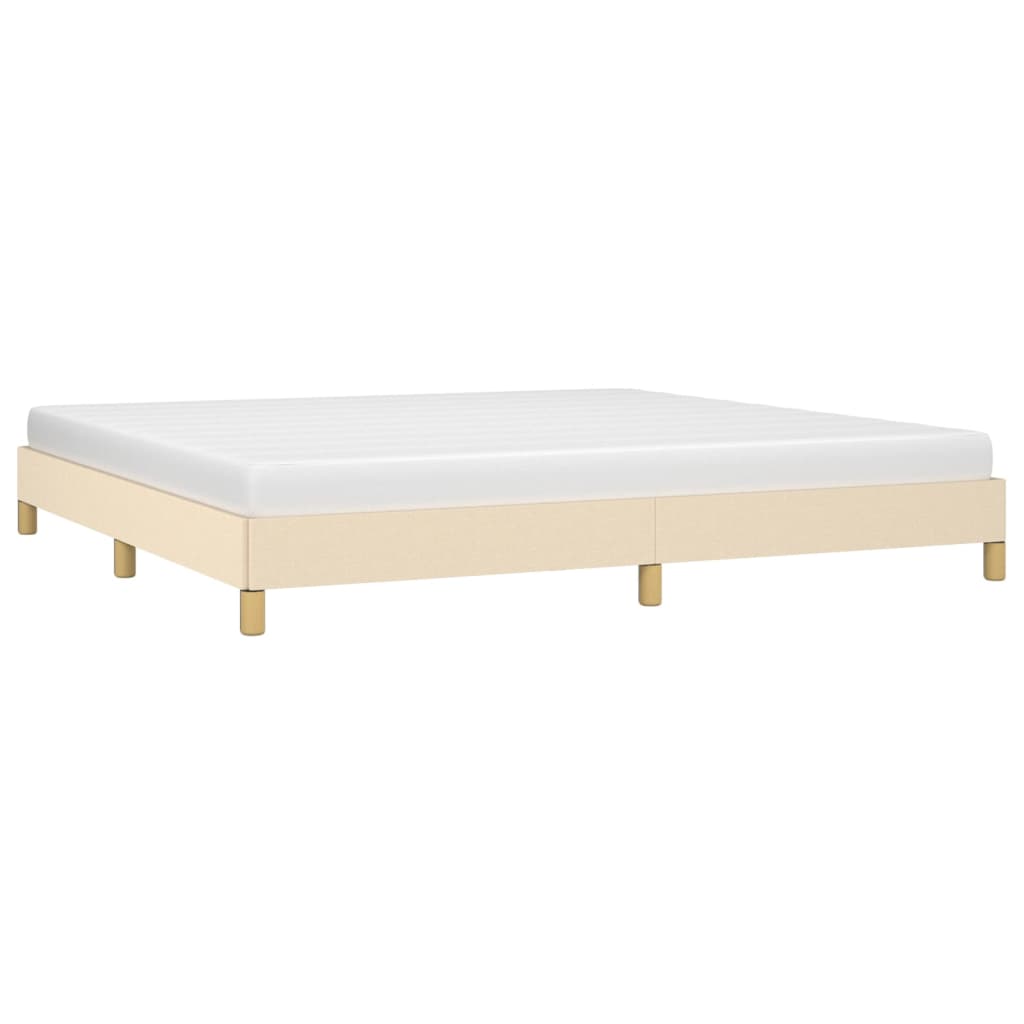 Cadre de lit sans matelas crème 200x200 cm tissu - XIOS
