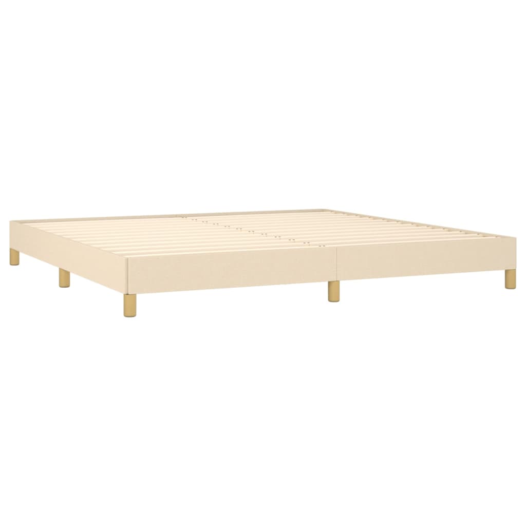 Cadre de lit sans matelas crème 200x200 cm tissu - XIOS