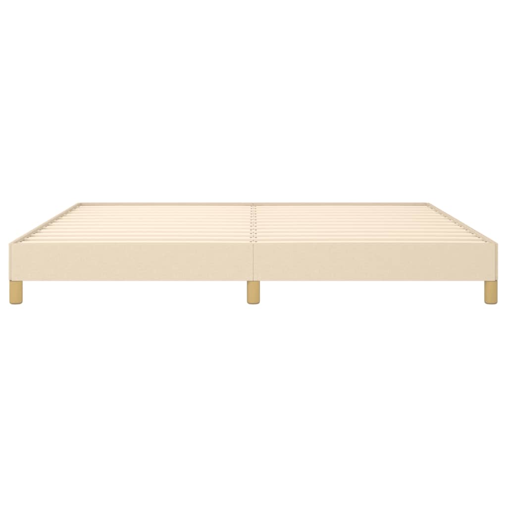 Cadre de lit sans matelas crème 200x200 cm tissu - XIOS