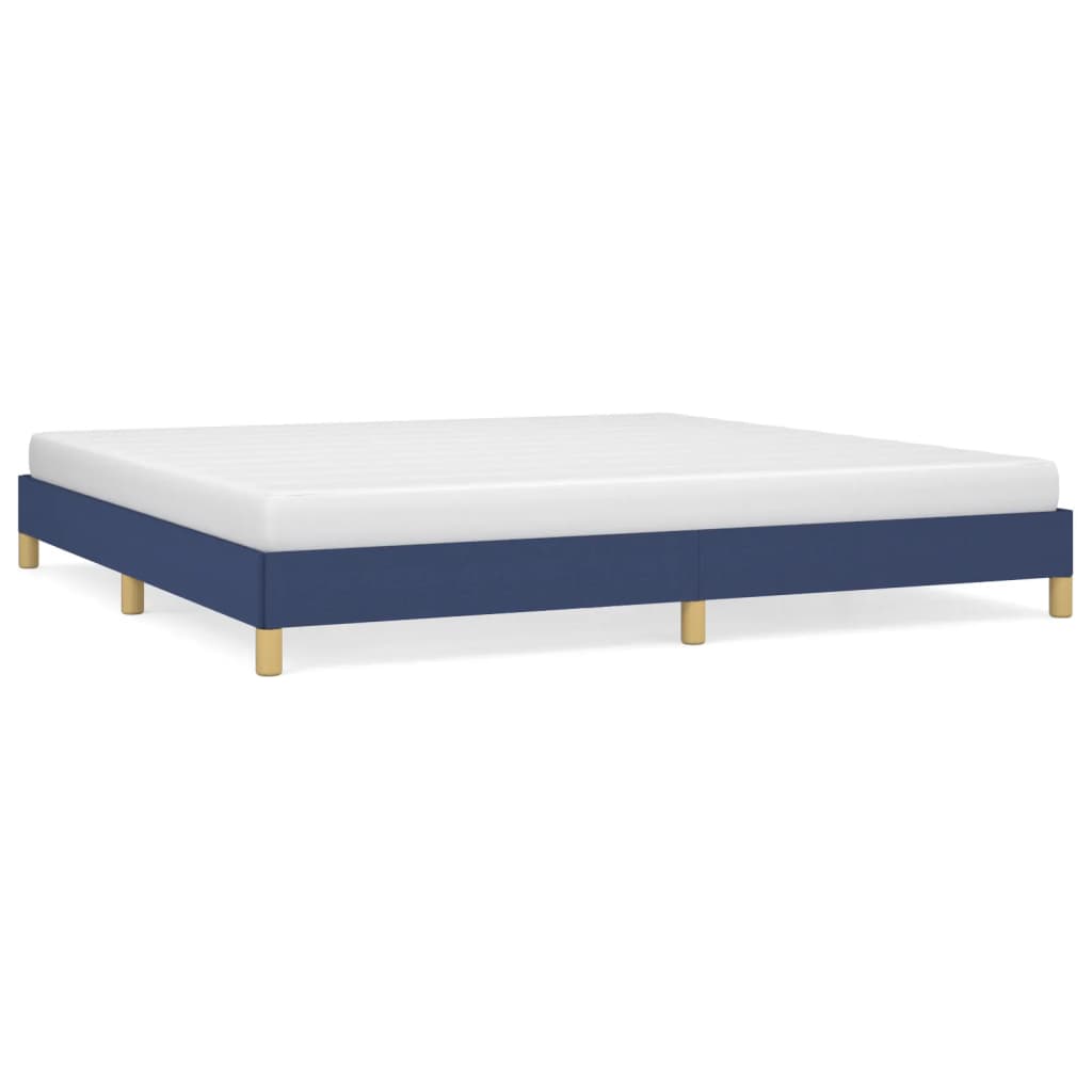 Cadre de lit sans matelas bleu 200x200 cm tissu - XIOS
