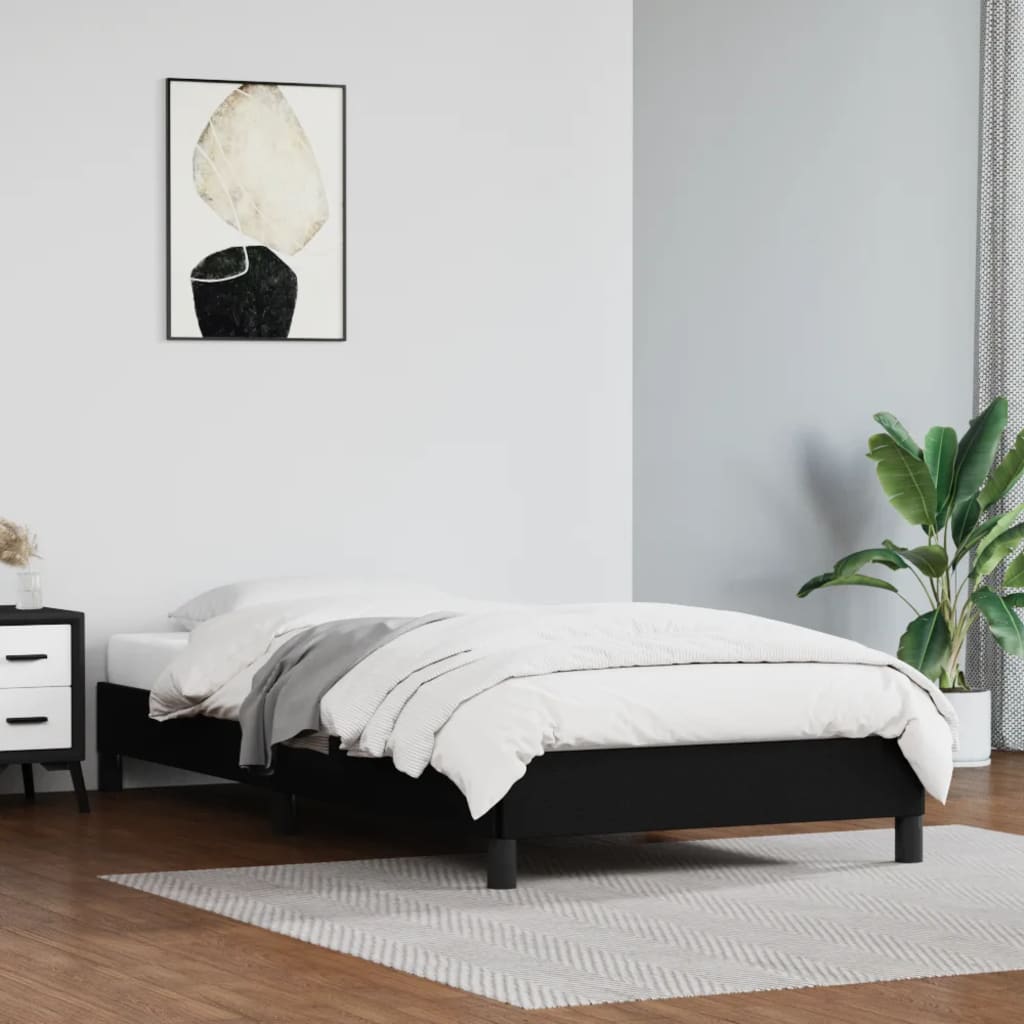 Cadre de lit sans matelas noir 90x200 cm similicuir - XIOS