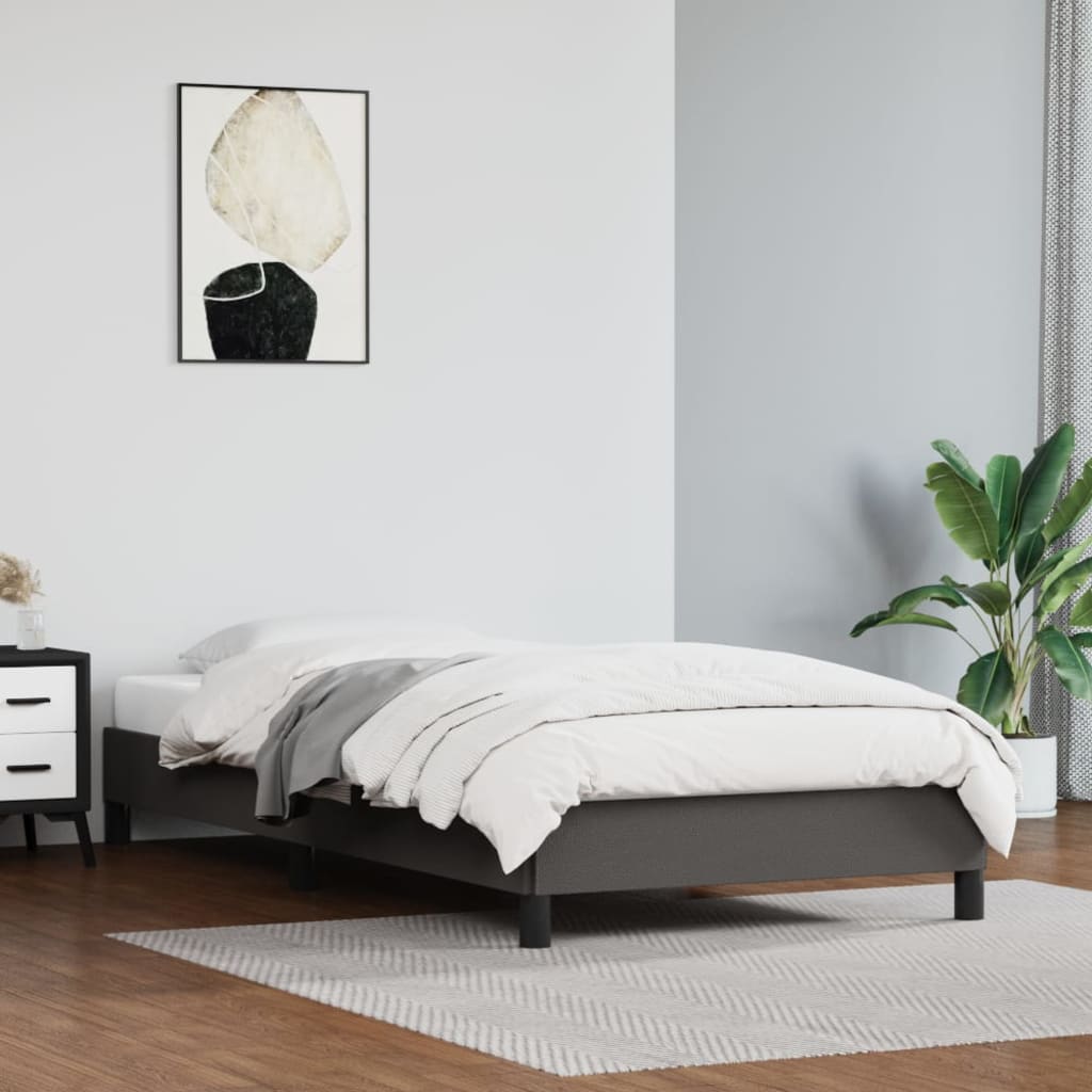 Cadre de lit sans matelas gris 90x200 cm similicuir - XIOS