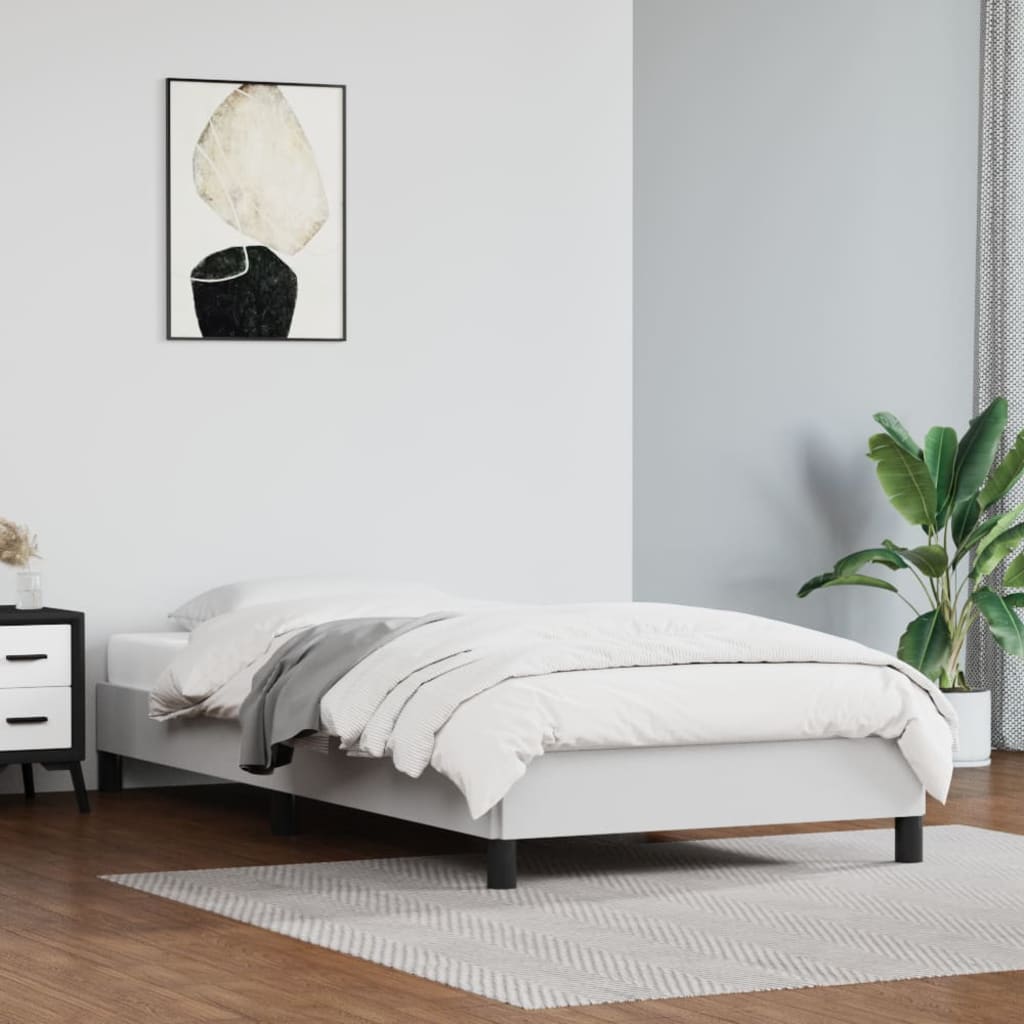 Cadre de lit sans matelas blanc 100x200 cm similicuir - XIOS