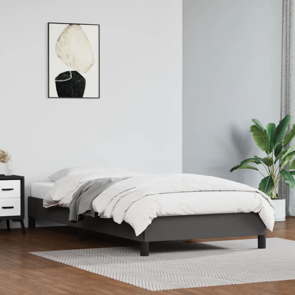 Cadre de lit sans matelas gris 100x200 cm similicuir - XIOS