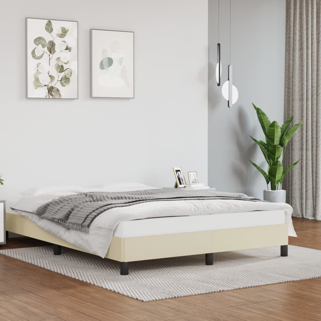 Cadre de lit sans matelas crème 140x190 cm similicuir - XIOS