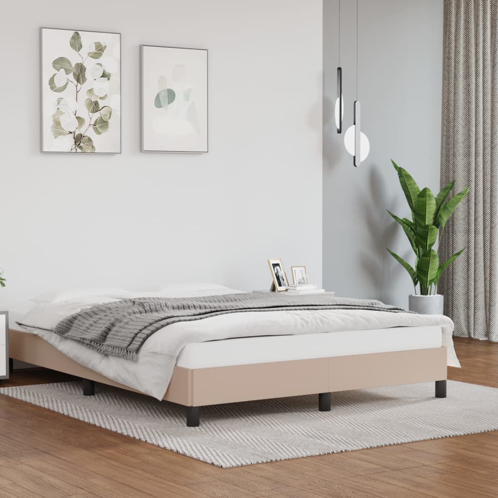 Cadre de lit sans matelas cappuccino 140x190 cm similicuir - XIOS
