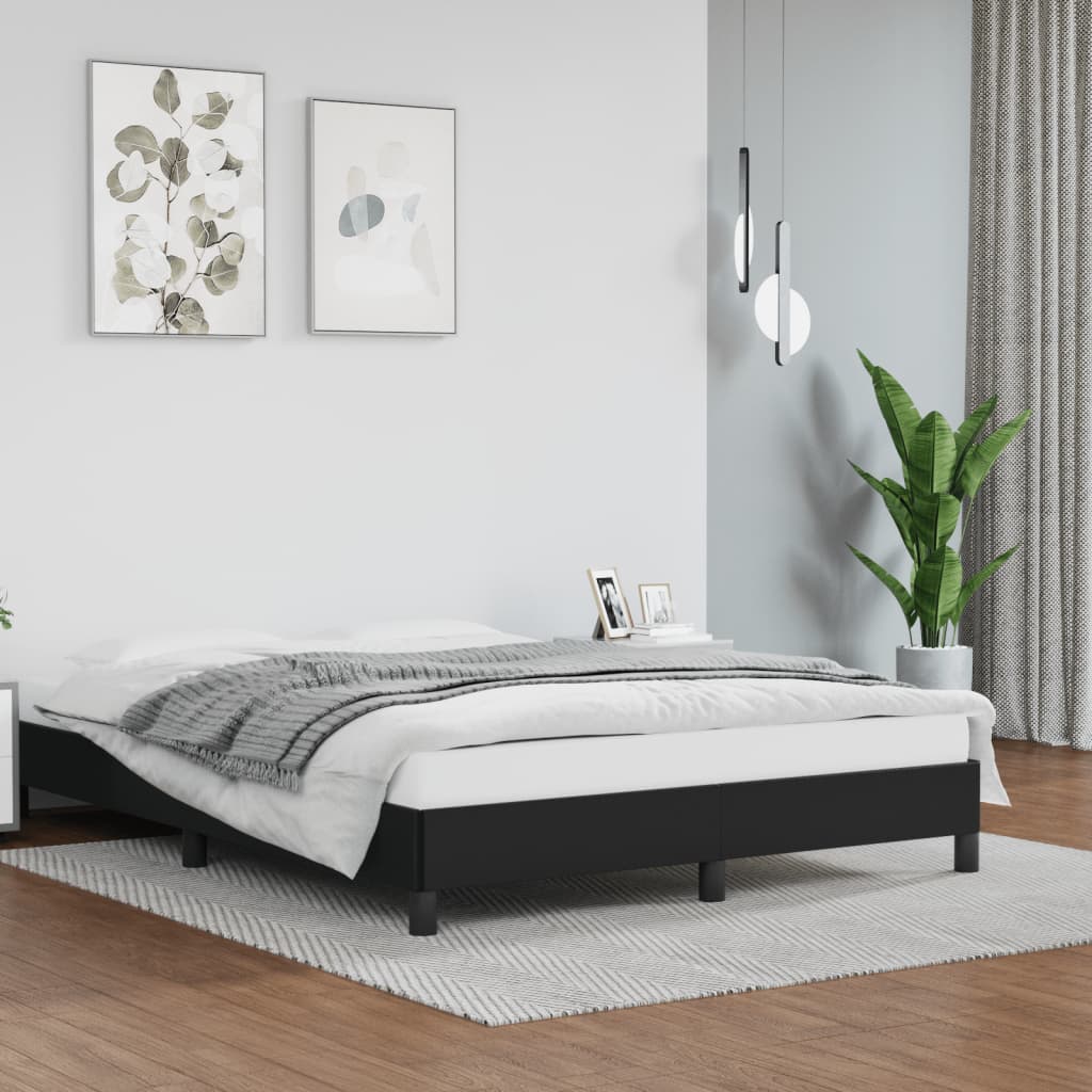 Cadre de lit sans matelas noir 140x200 cm similicuir - XIOS