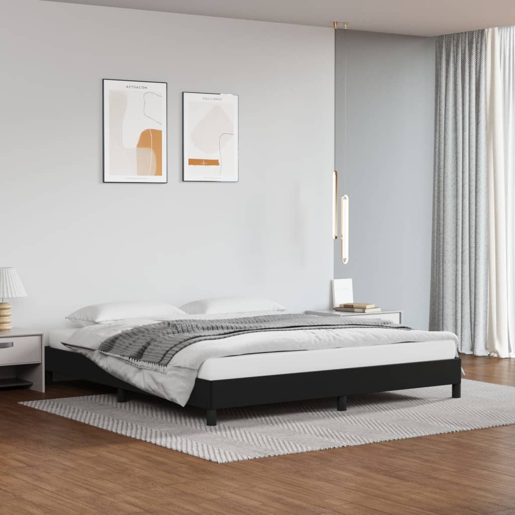 Cadre de lit sans matelas noir 160x200 cm similicuir - XIOS