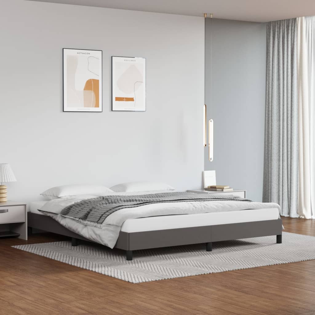 Cadre de lit sans matelas gris 160x200 cm similicuir - XIOS