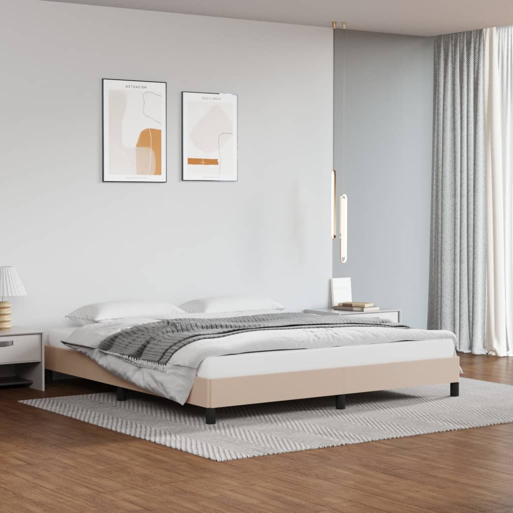 Cadre de lit sans matelas cappuccino 160x200 cm similicuir - XIOS
