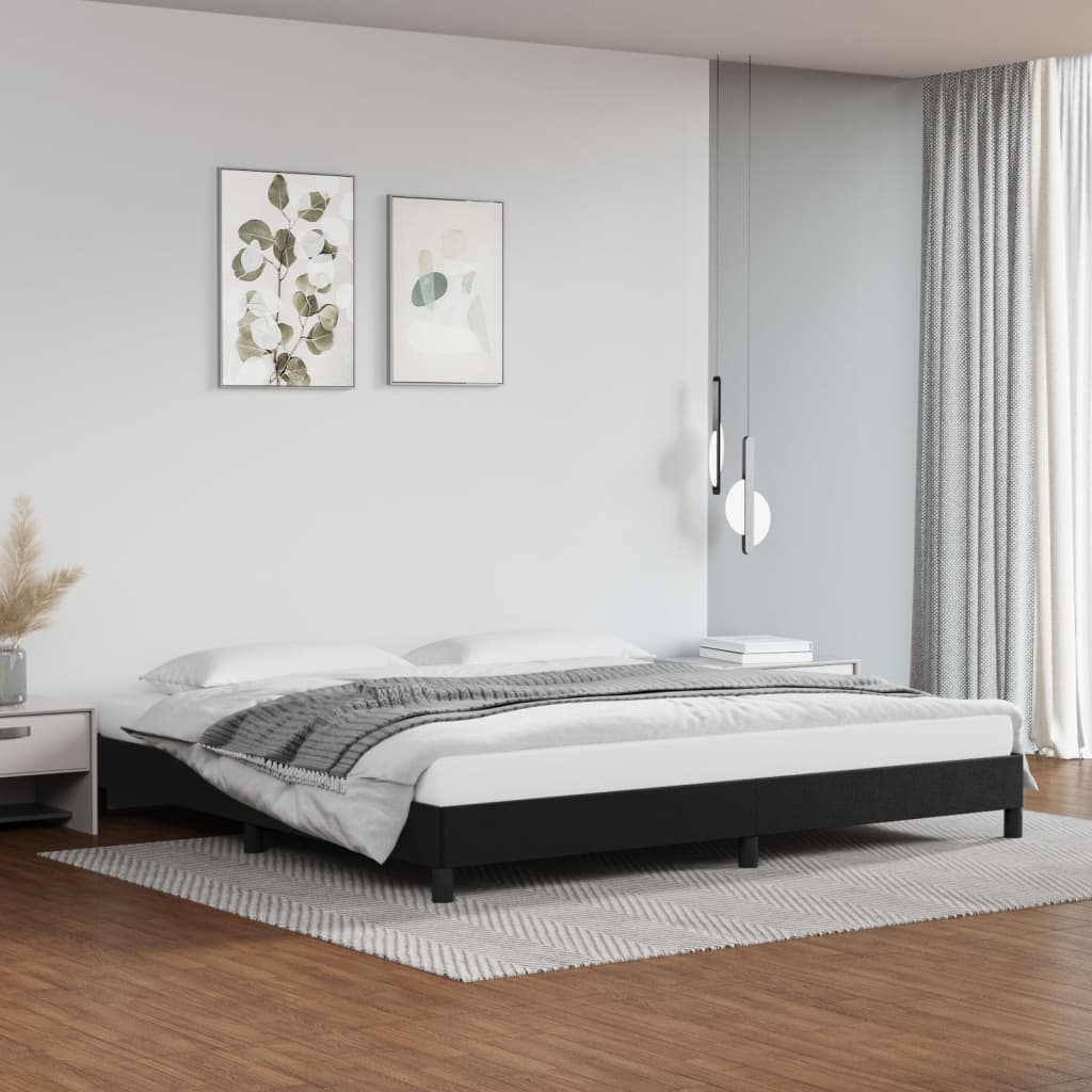 Cadre de lit sans matelas noir 200x200 cm similicuir - XIOS