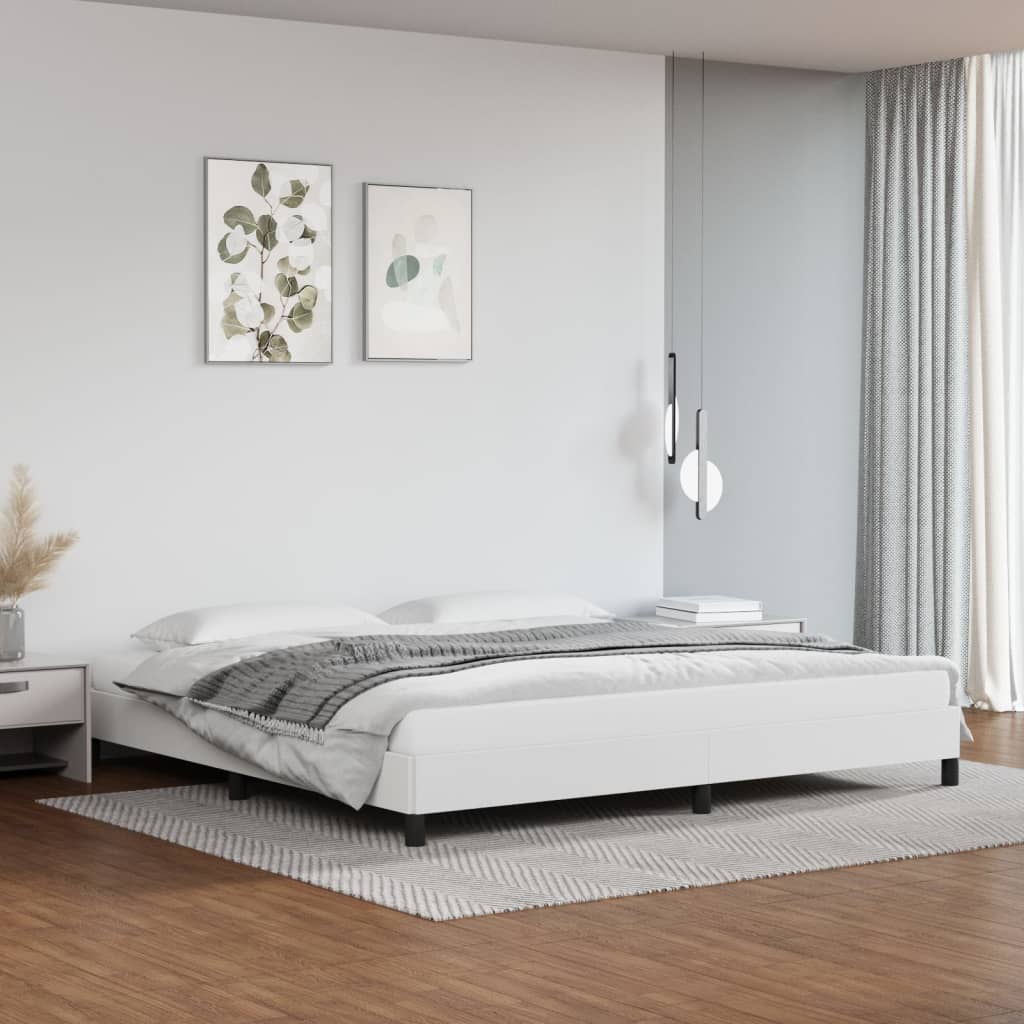 Cadre de lit sans matelas blanc 200x200 cm similicuir - XIOS