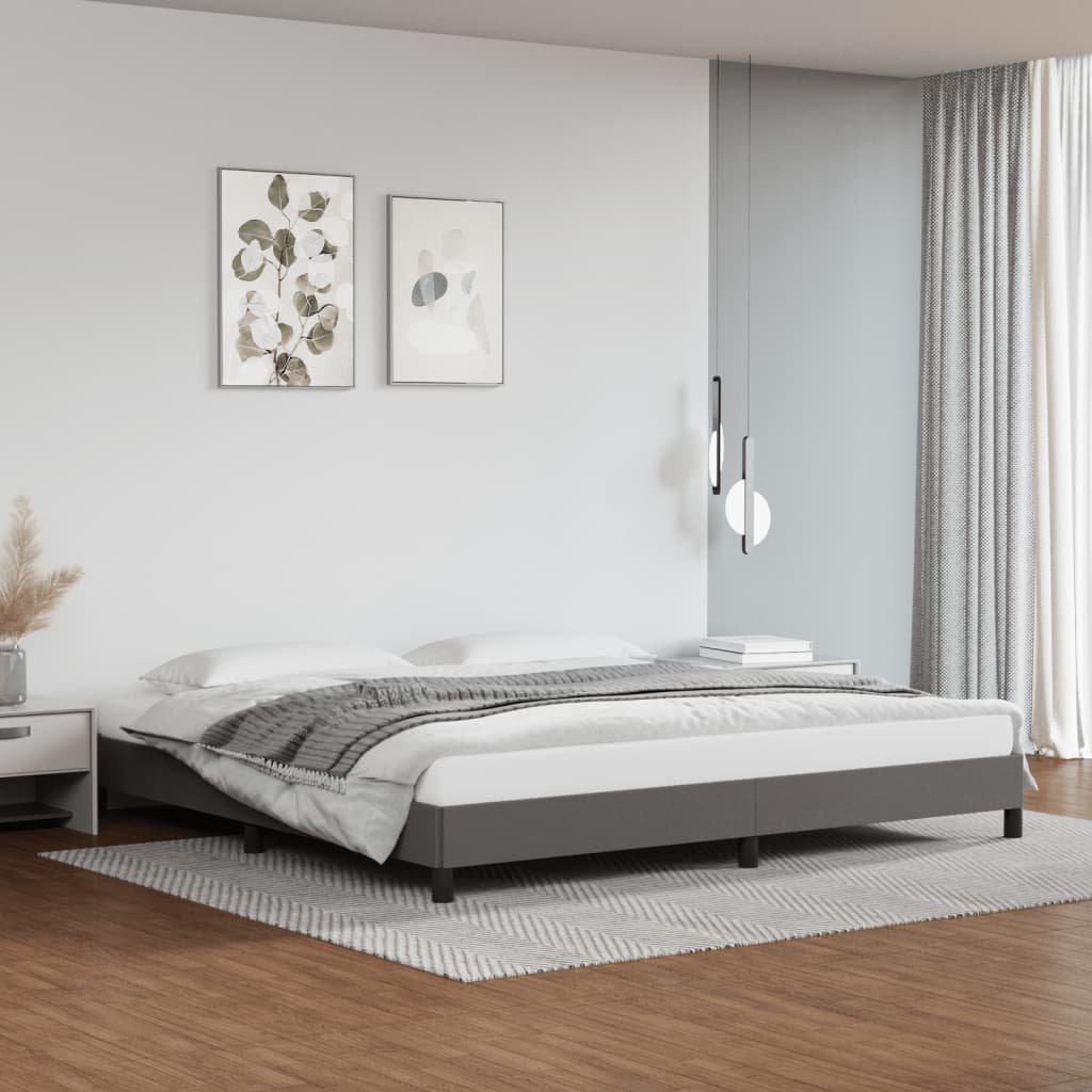 Cadre de lit sans matelas gris 200x200 cm similicuir - XIOS
