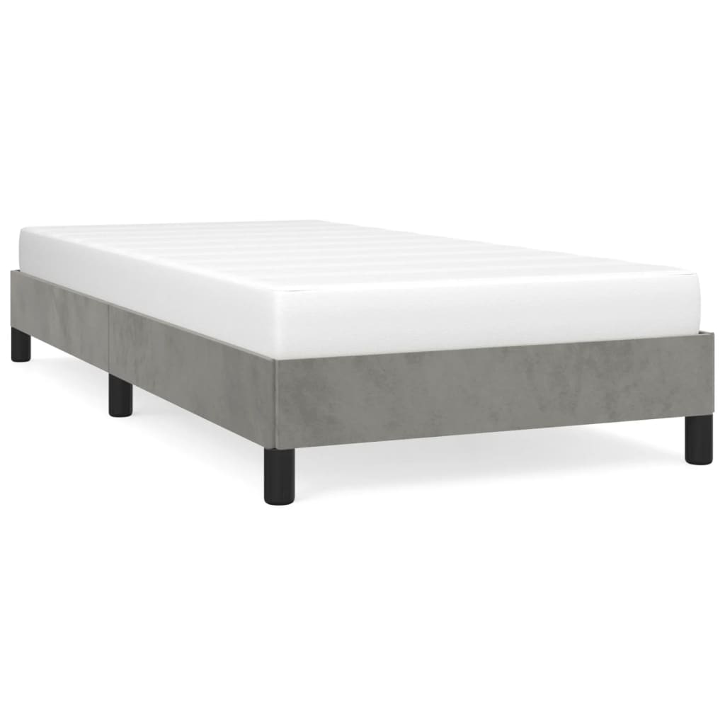 Cadre de lit sans matelas gris clair 80x200 cm velours - XIOS