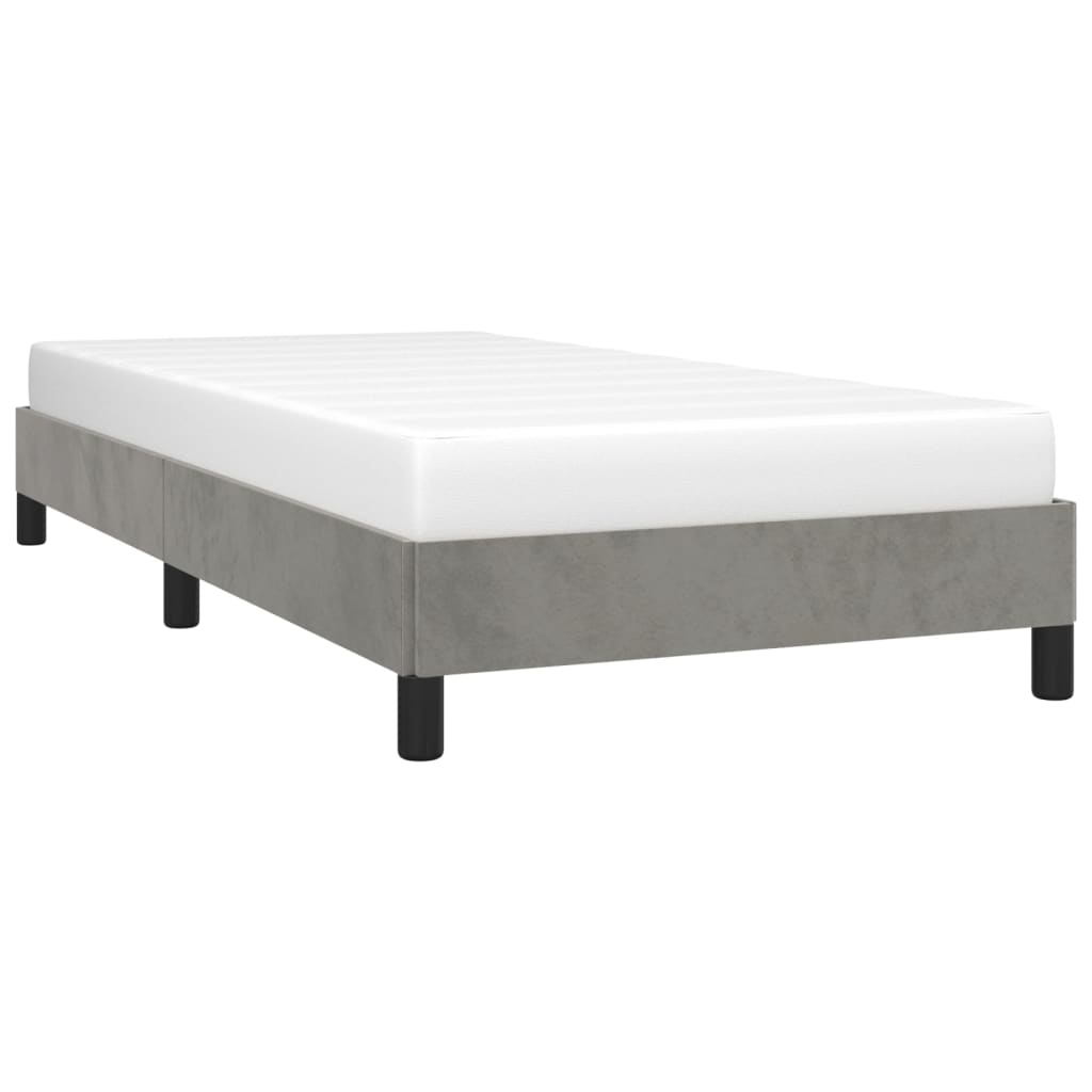 Cadre de lit sans matelas gris clair 80x200 cm velours - XIOS