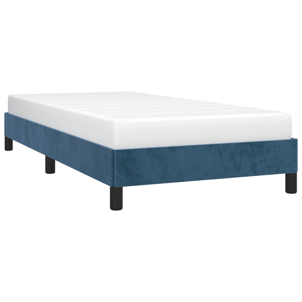 Cadre de lit sans matelas bleu foncé 80x200 cm velours - XIOS