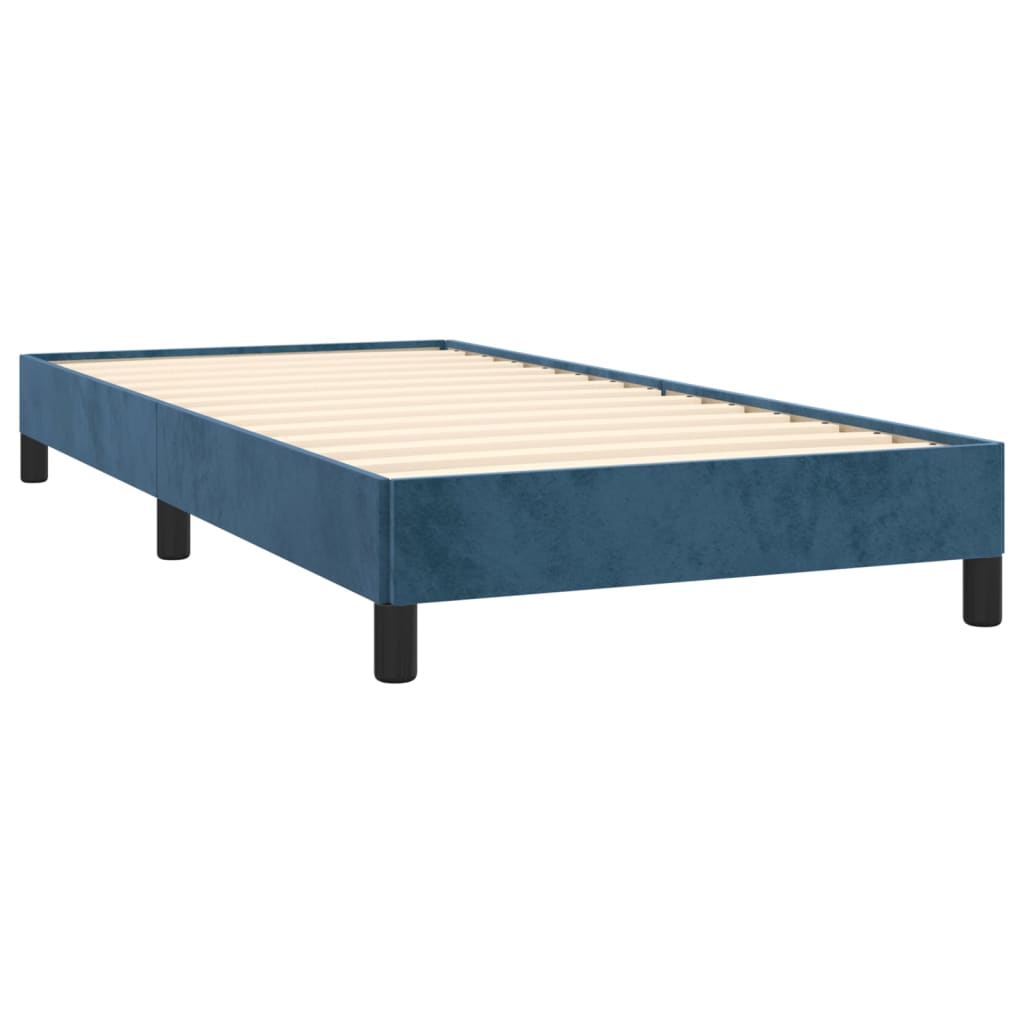 Cadre de lit sans matelas bleu foncé 80x200 cm velours - XIOS