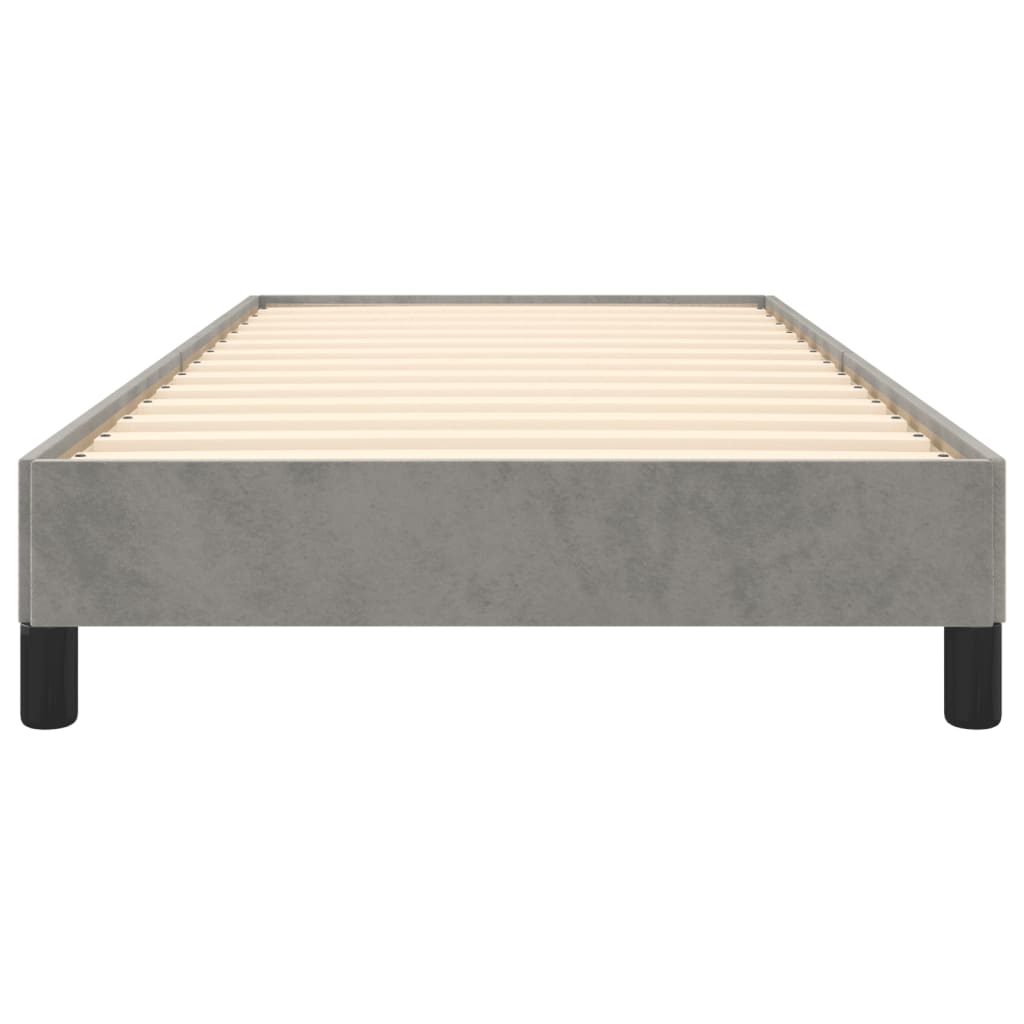 Cadre de lit sans matelas gris clair 90x190 cm velours - XIOS