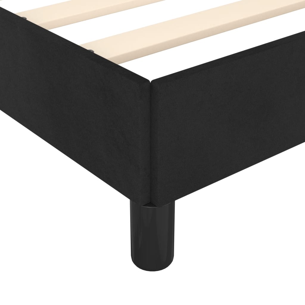 Cadre de lit sans matelas noir 90x190 cm velours - XIOS