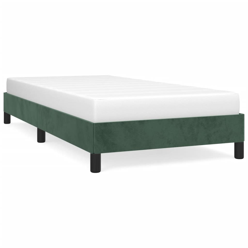 Cadre de lit sans matelas vert foncé 90x190 cm velours - XIOS