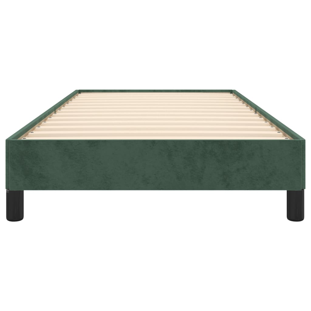 Cadre de lit sans matelas vert foncé 90x190 cm velours - XIOS