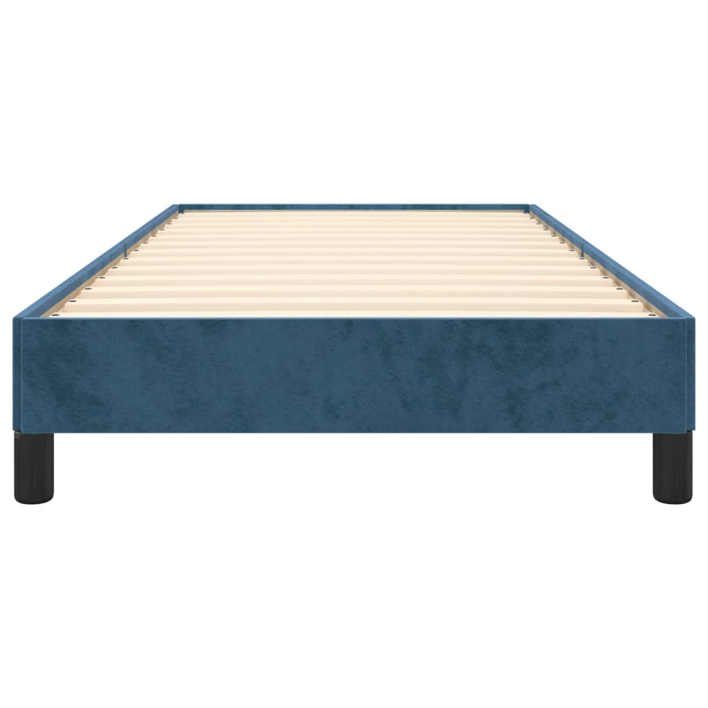 Cadre de lit sans matelas bleu foncé 90x190 cm velours - XIOS