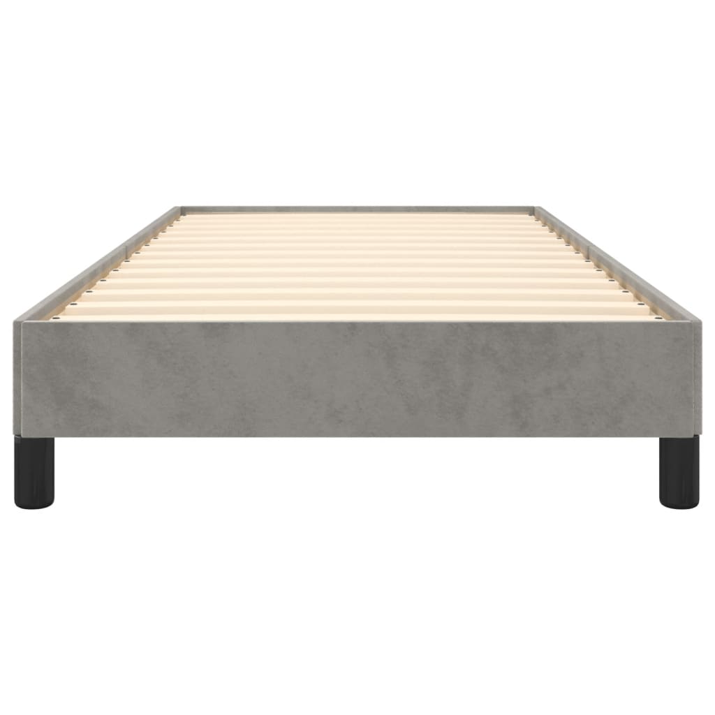 Cadre de lit sans matelas gris clair 90x200 cm velours - XIOS