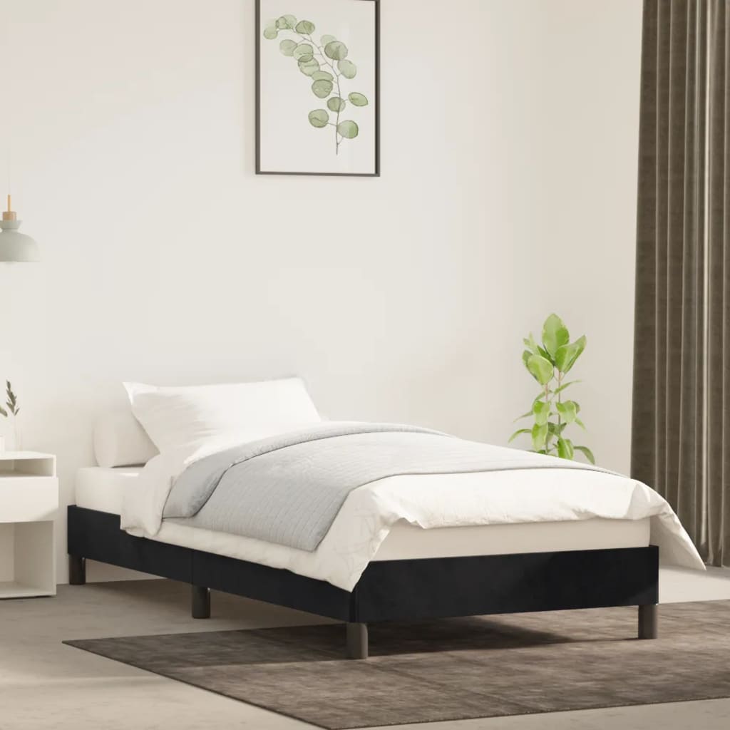 Cadre de lit sans matelas noir 90x200 cm velours - XIOS