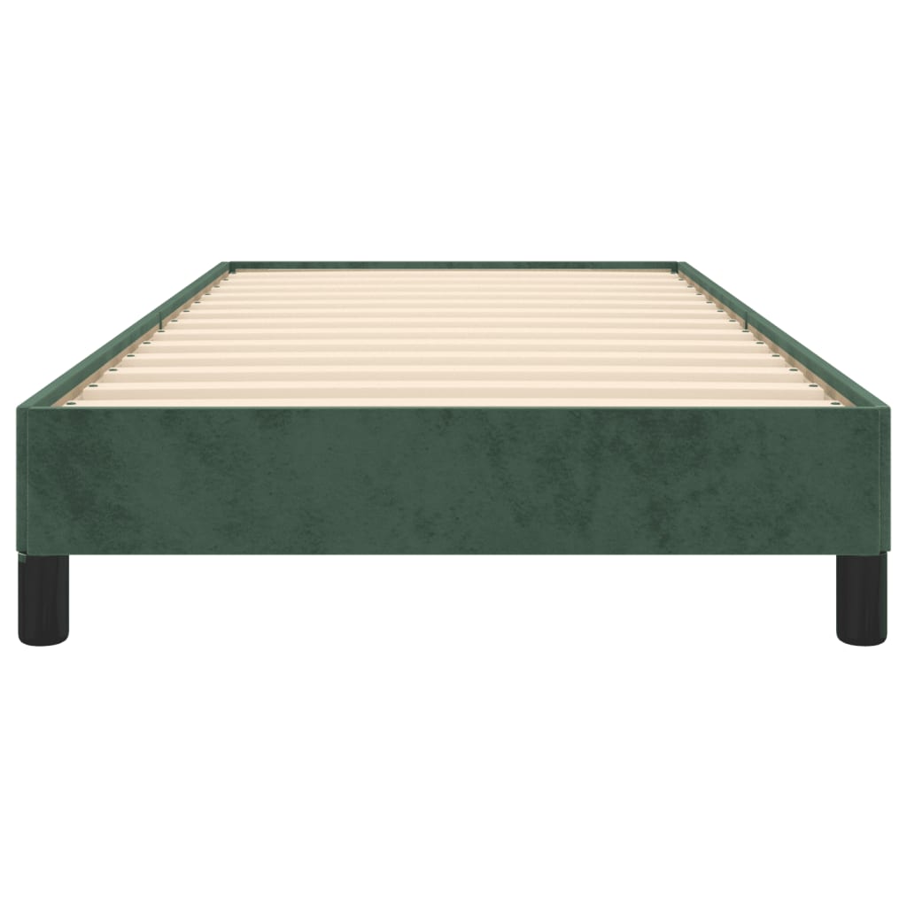 Cadre de lit sans matelas vert foncé 90x200 cm velours - XIOS