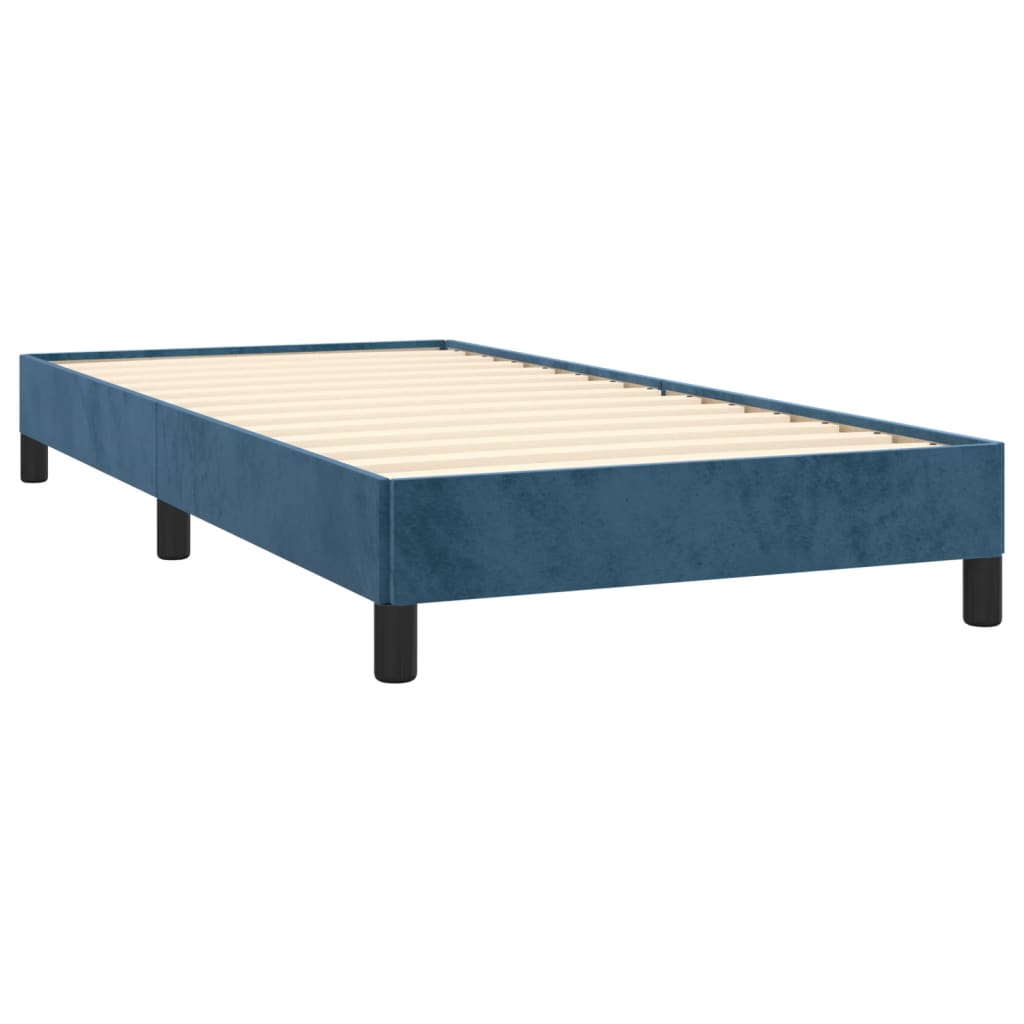 Cadre de lit sans matelas bleu foncé 90x200 cm velours - XIOS