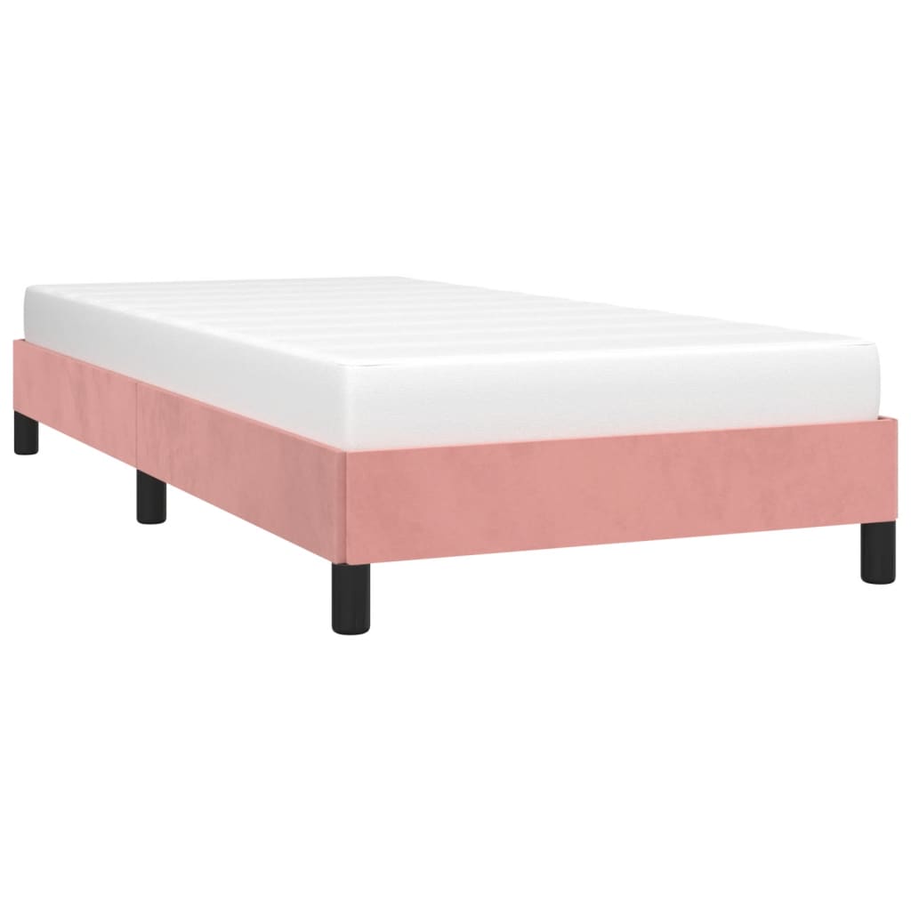 Cadre de lit sans matelas rose 90x200 cm velours - XIOS