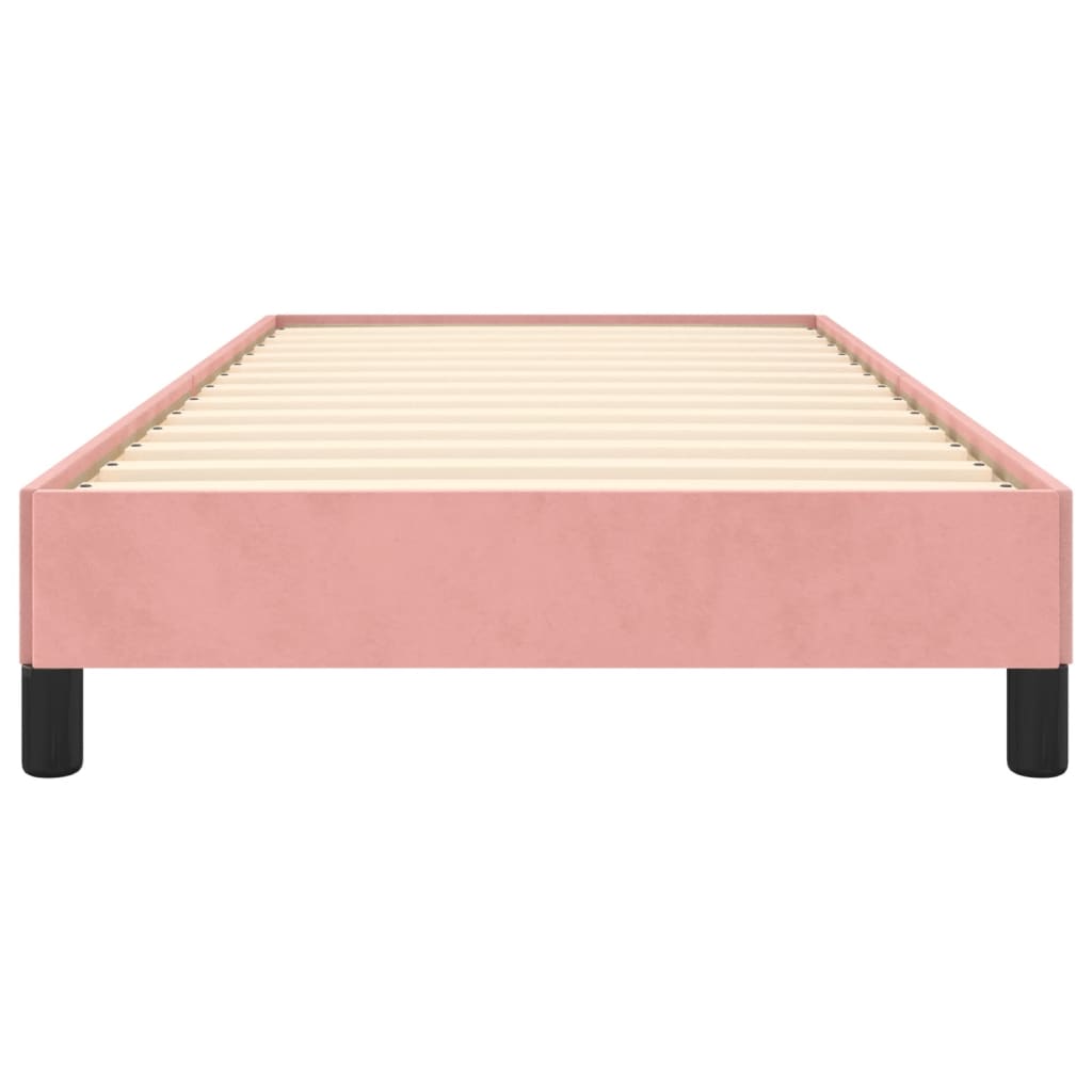Cadre de lit sans matelas rose 90x200 cm velours - XIOS