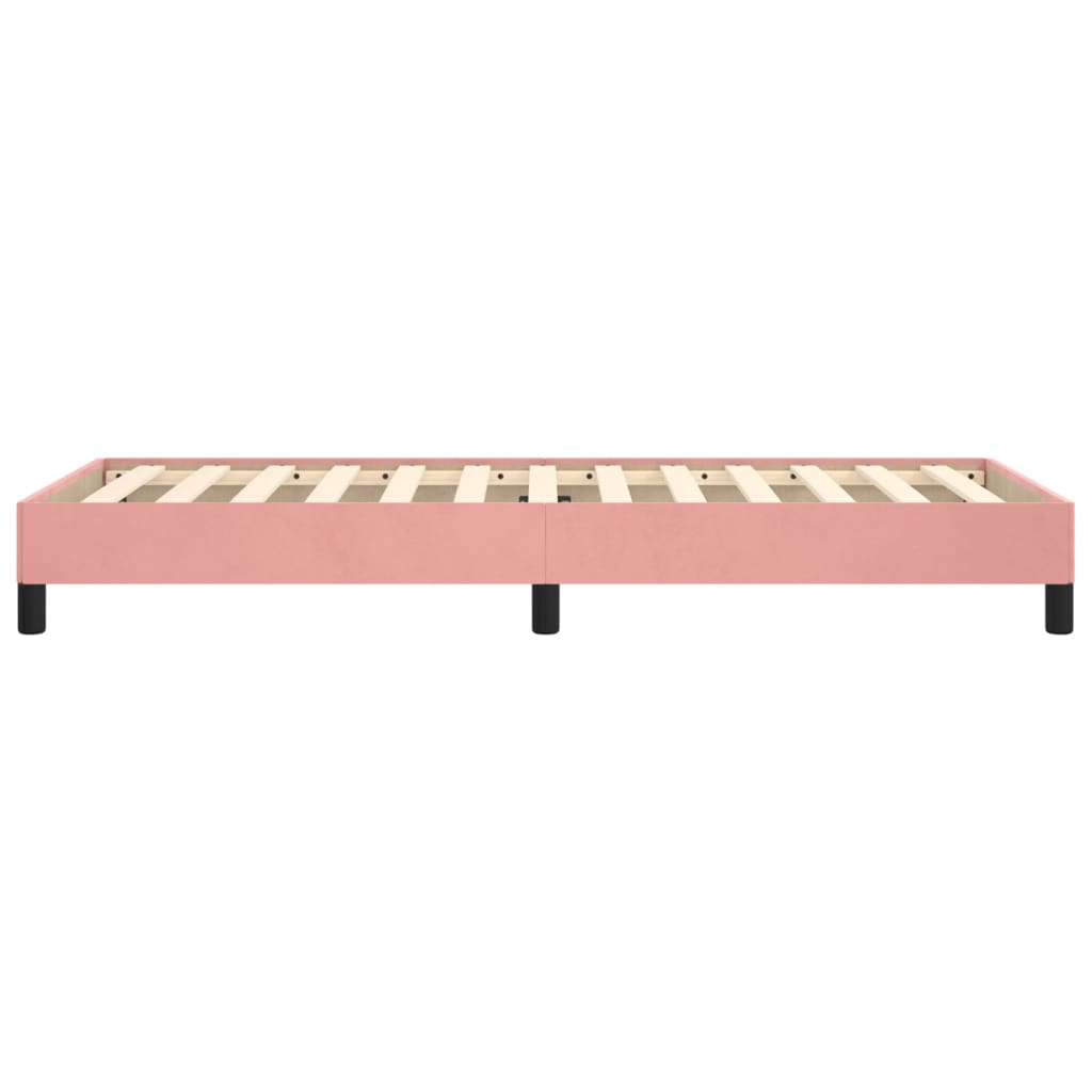 Cadre de lit sans matelas rose 90x200 cm velours - XIOS