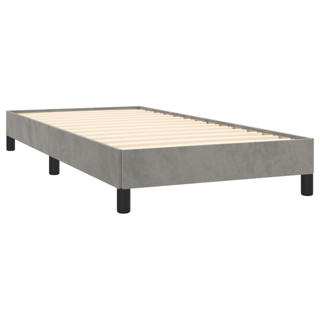 Cadre de lit sans matelas gris clair 100x200 cm velours - XIOS