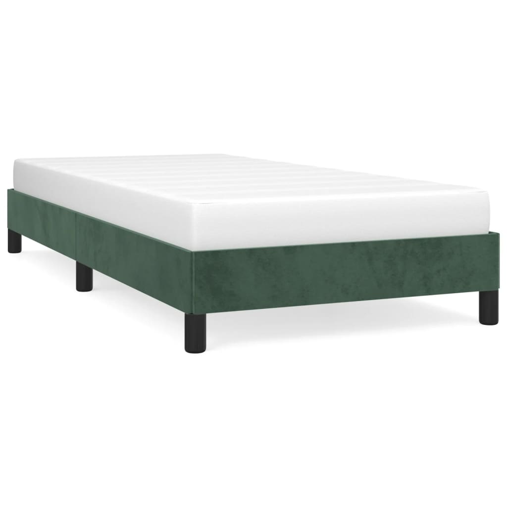 Cadre de lit sans matelas vert foncé 100x200 cm velours - XIOS