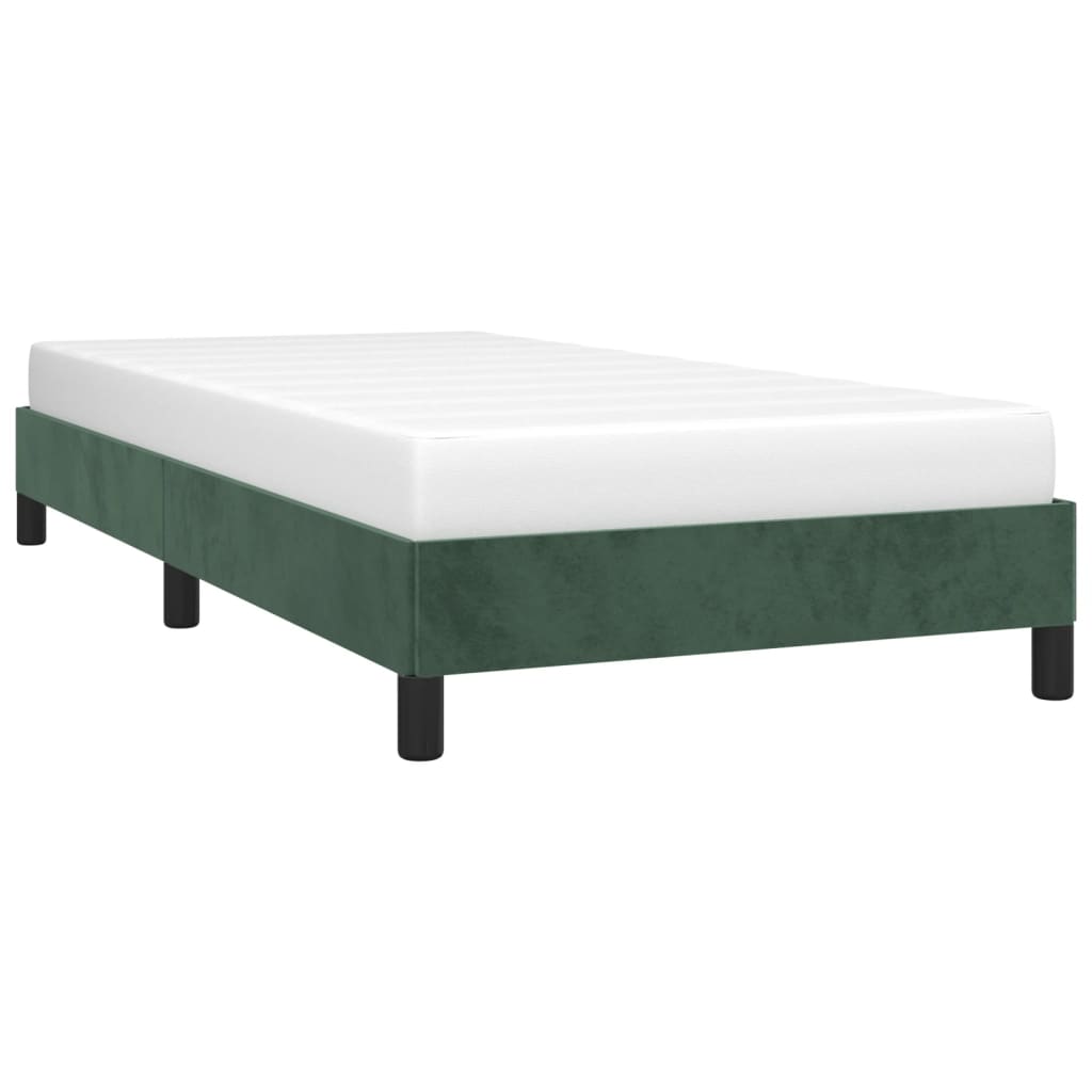 Cadre de lit sans matelas vert foncé 100x200 cm velours - XIOS