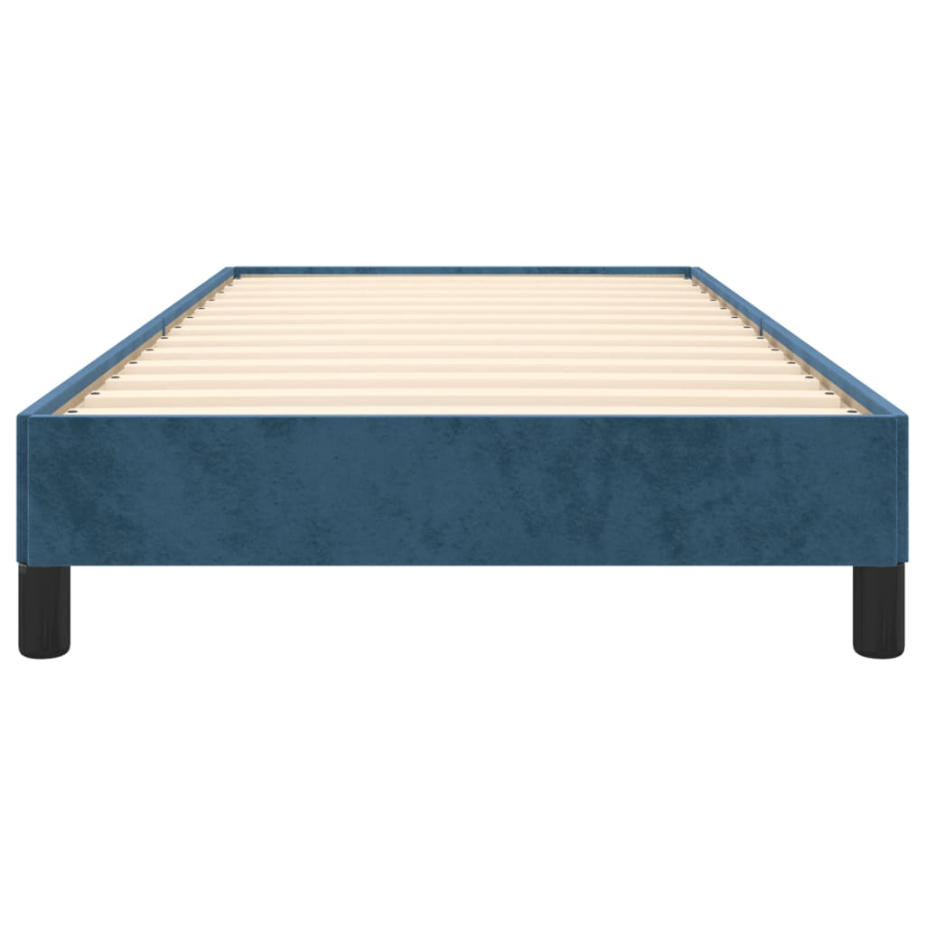 Cadre de lit sans matelas bleu foncé 100x200 cm velours - XIOS