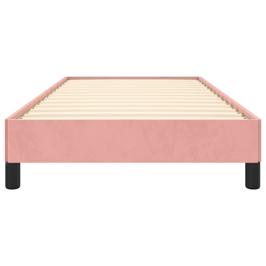 Cadre de lit sans matelas rose 100x200 cm velours - XIOS
