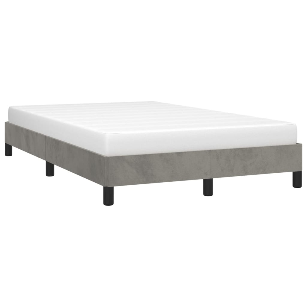 Cadre de lit sans matelas gris clair 120x200 cm velours - XIOS