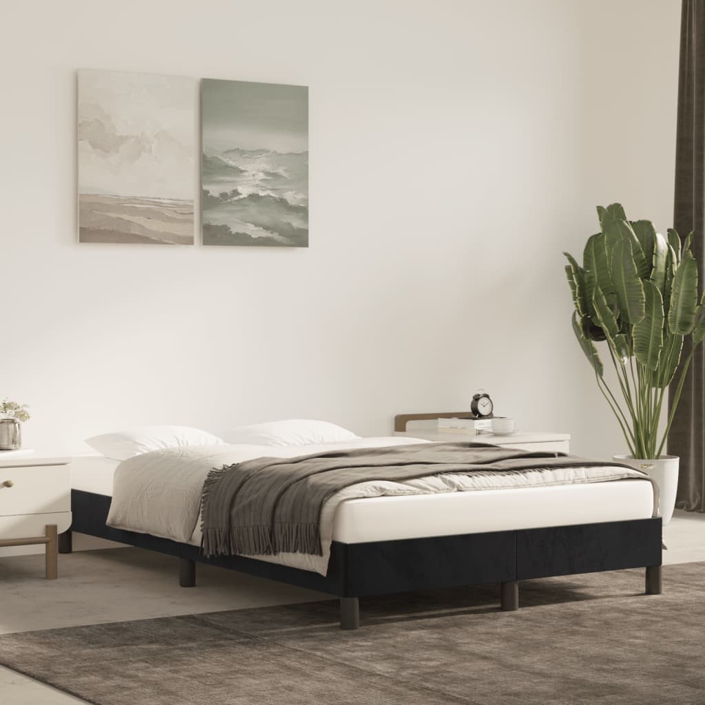 Cadre de lit sans matelas noir 120x200 cm velours - XIOS