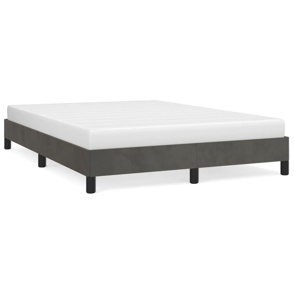 Cadre de lit sans matelas gris foncé 140x190 cm velours - XIOS