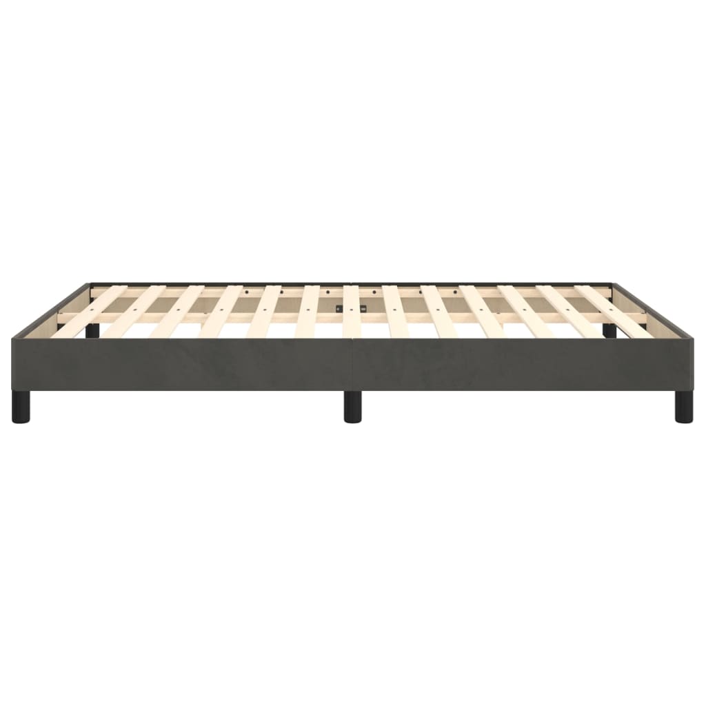 Cadre de lit sans matelas gris foncé 140x190 cm velours - XIOS